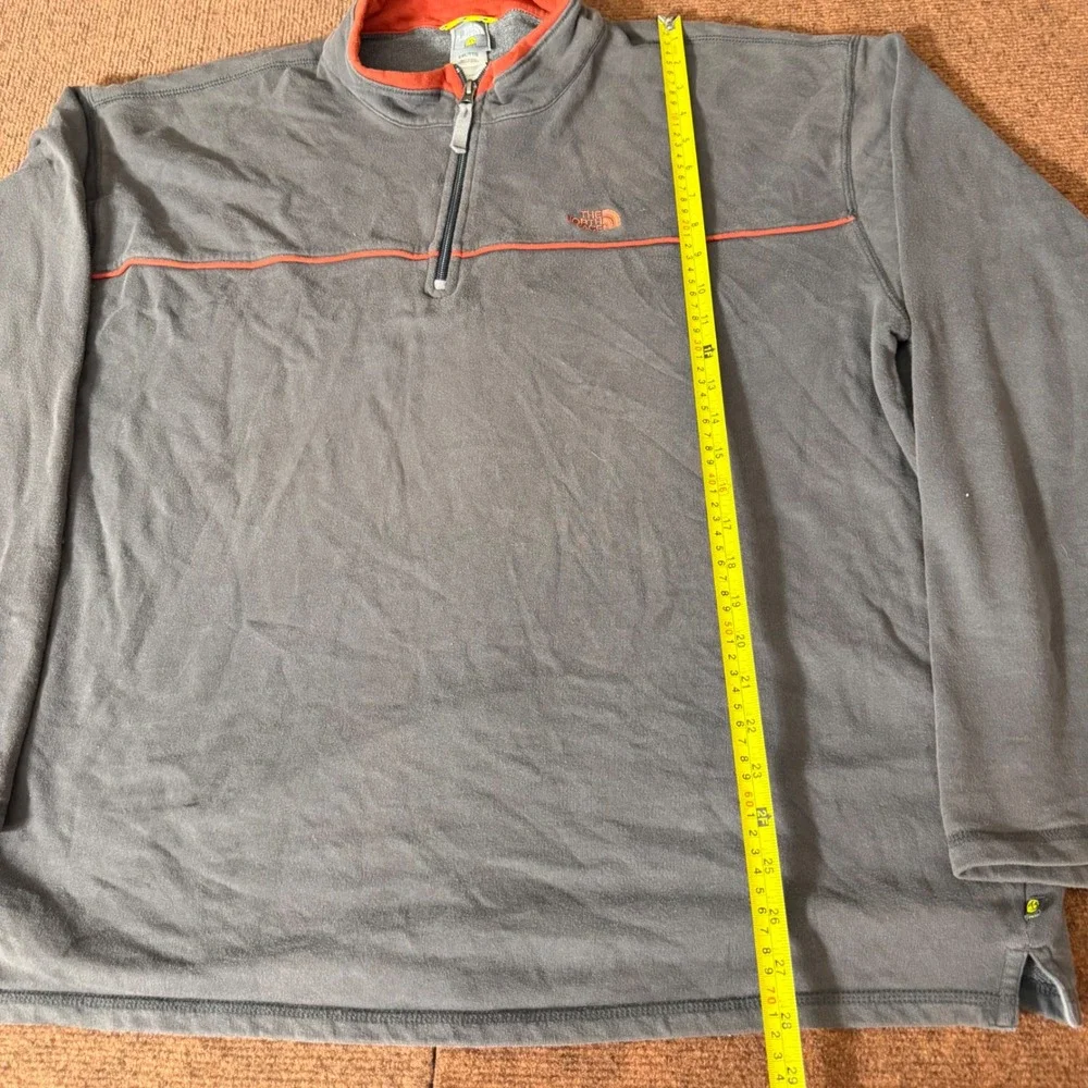 The North Face A5 Series Mens XXL 1/4 Zip‎ Pullover Grey Orange Logo Sweatshirt